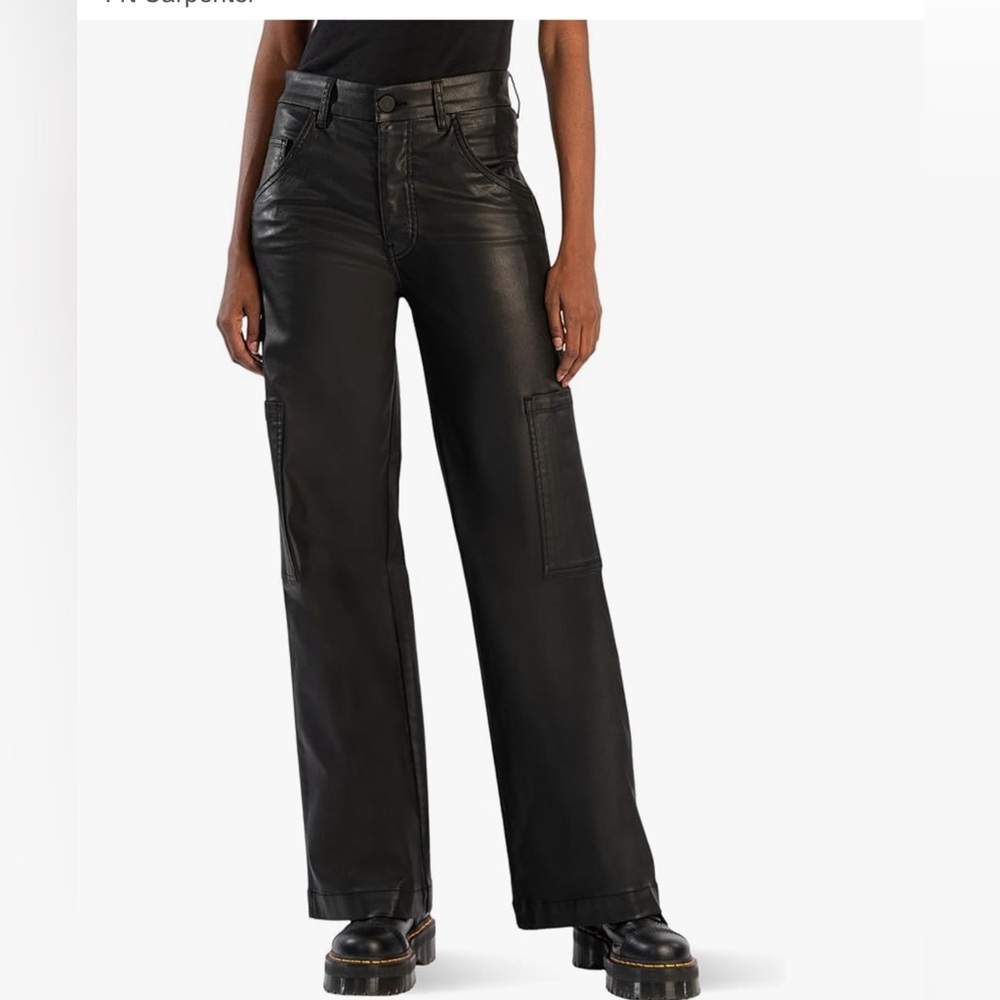 Kut from the Kloth Black Wide-Leg Utility Jeans